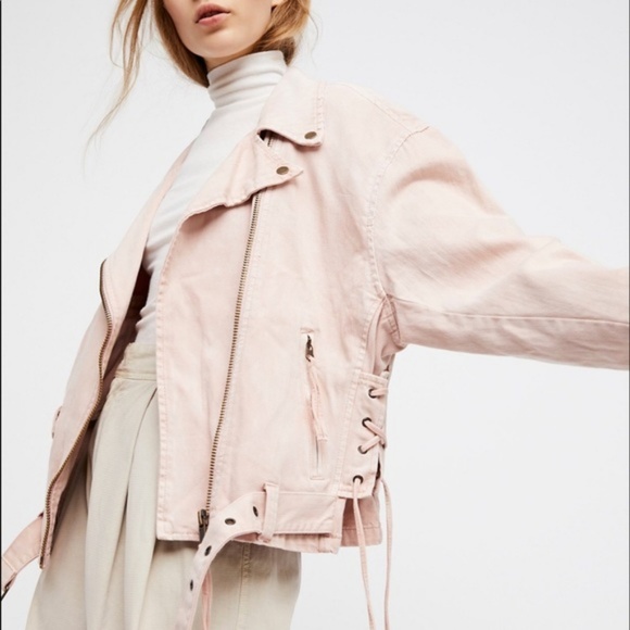 1 LEFT!!!!! NWT FP Moto Jean Jacket - Picture 4 of 7